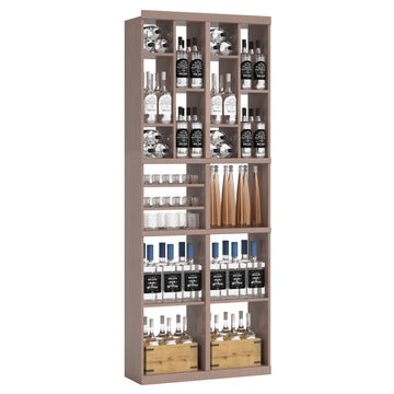 Bar & Beverage The Tower Display in Knotty Alder Grey stained with WineSafe™ Satin Sealant