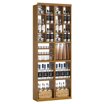 Bar & Beverage The Tower Display in Grand Mahogany Oak stained with WineSafe™ Satin Sealant