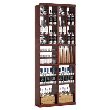 Bar & Beverage The Tower Display in Grand Mahogany Cherry stained with WineSafe™ Satin Sealant