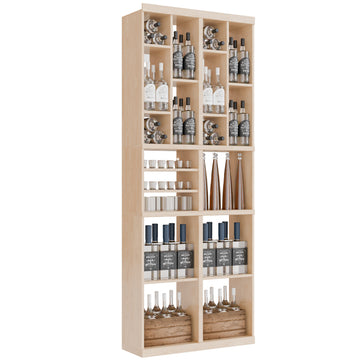 Bar & Beverage The Tower Display in White Oak Unstained with WineSafe™ Satin Sealant