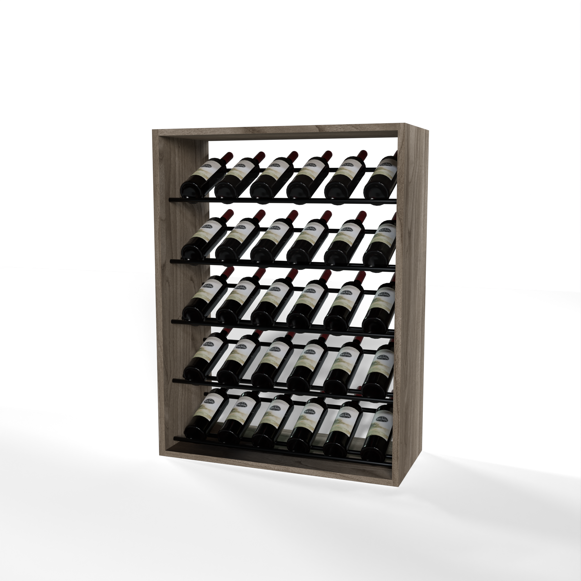 GrandCellar - 6 Column Full-Depth Label-Forward Wine Base Display - 36