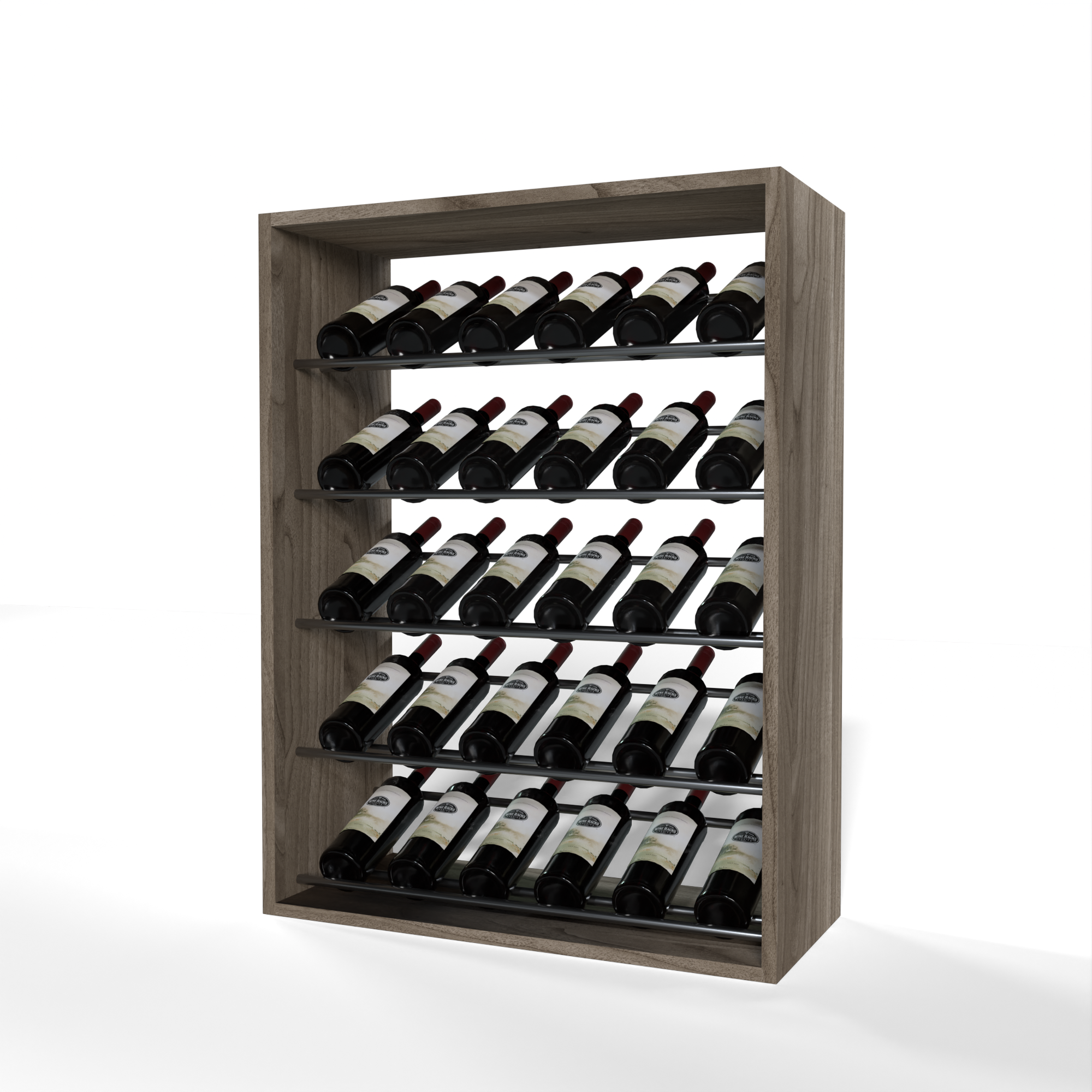 GrandCellar - 6 Column Full-Depth Label-Forward Wine Base Display - 36
