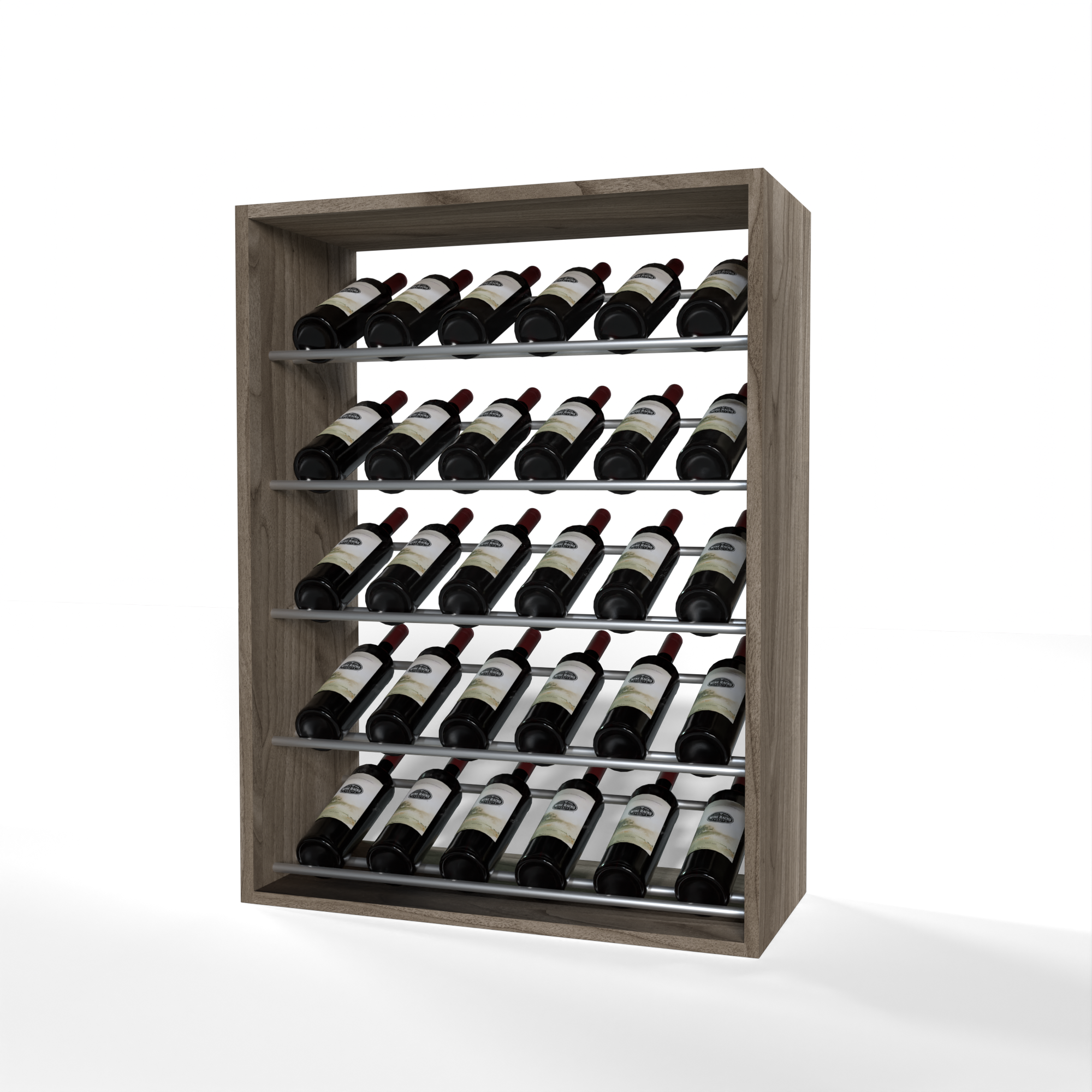 GrandCellar - 6 Column Full-Depth Label-Forward Wine Base Display - 36
