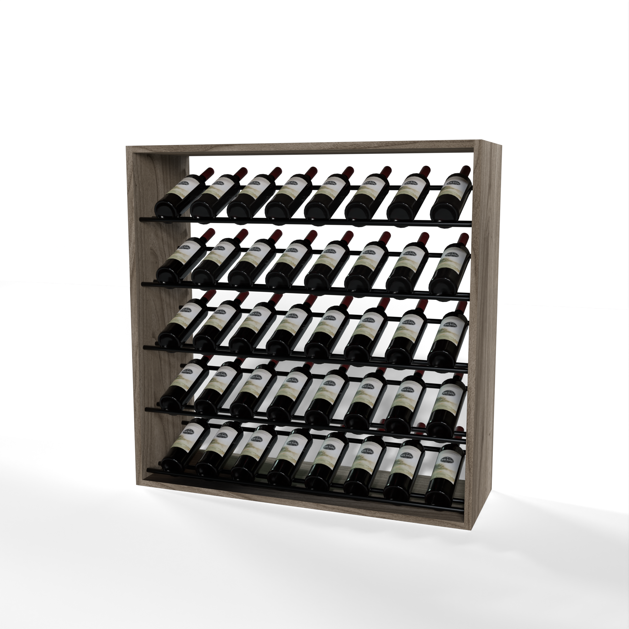 GrandCellar - 8 Column Full-Depth Label-Forward Wine Base Display - 36