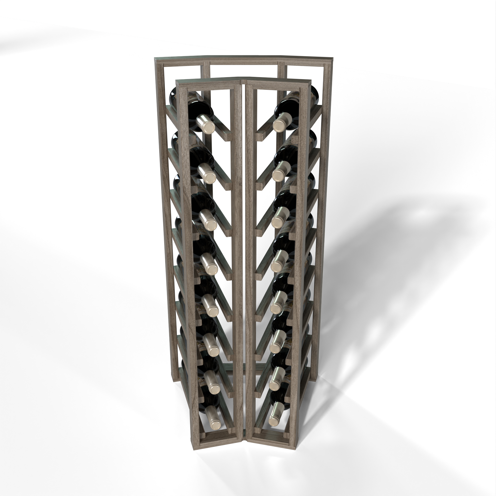 GrandCellar™ - 2 Column Full-Depth Standard Corner Wine Rack - 36