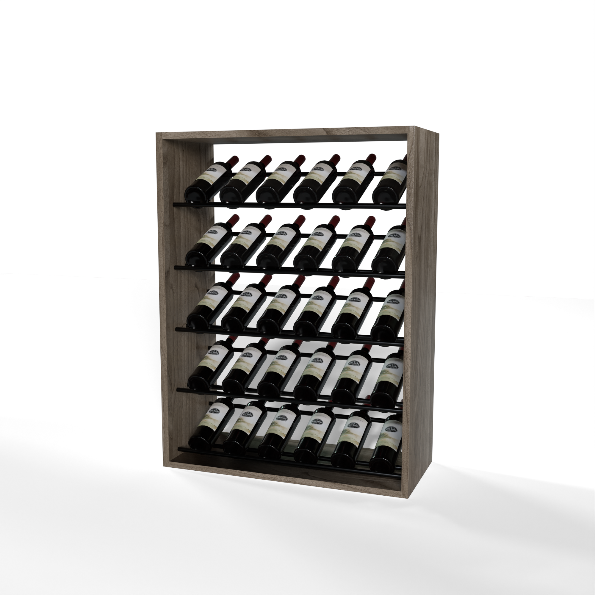 GrandCellar - 6 Column Full-Depth Label-Forward Wine Base Display - 36