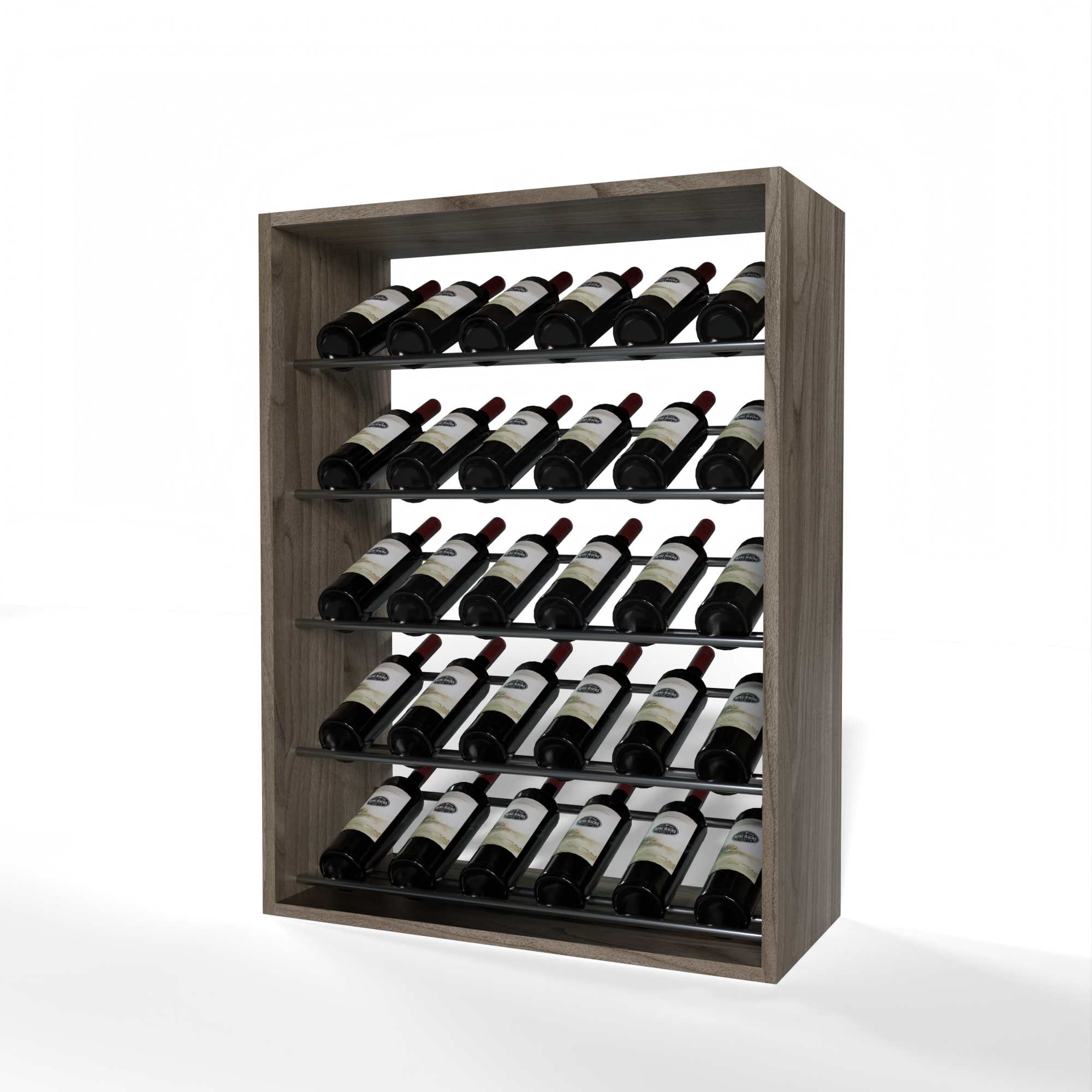 GrandCellar - 6 Column Full-Depth Label-Forward Wine Base Display - 36