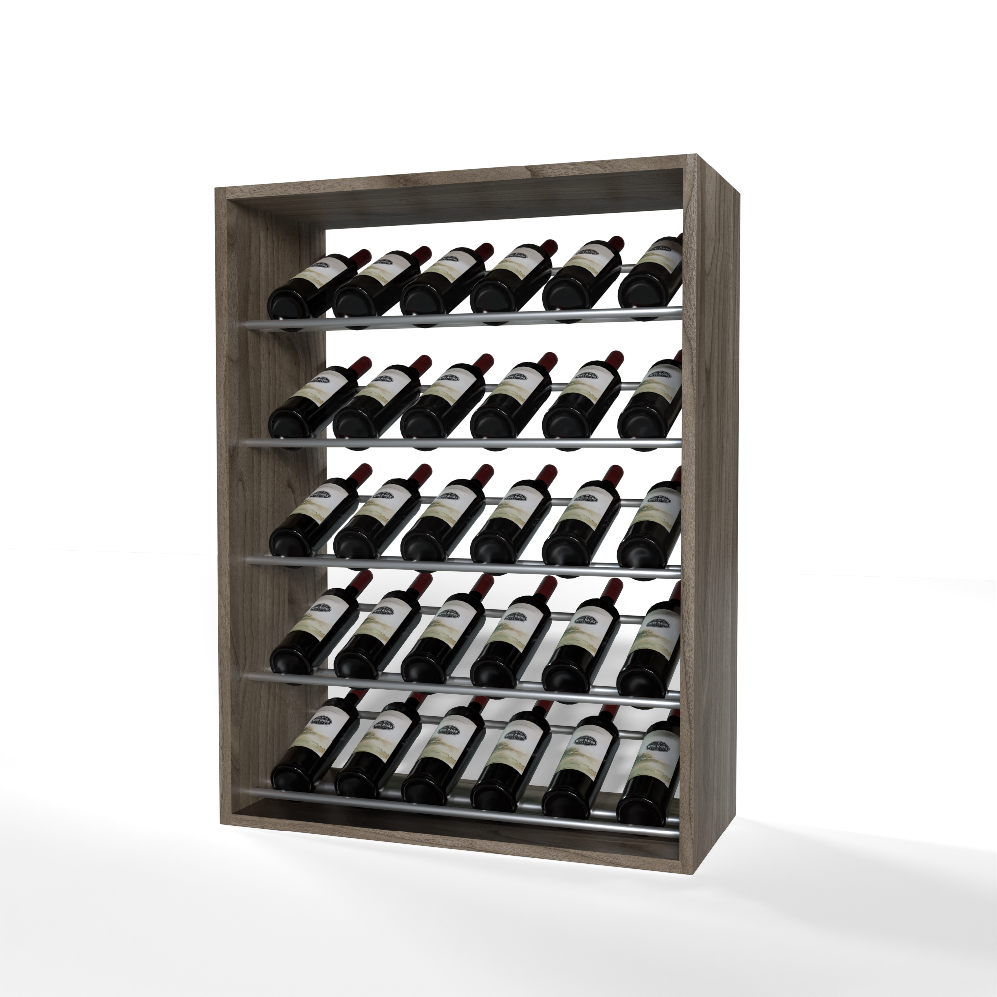 GrandCellar - 6 Column Full-Depth Label-Forward Wine Base Display - 36