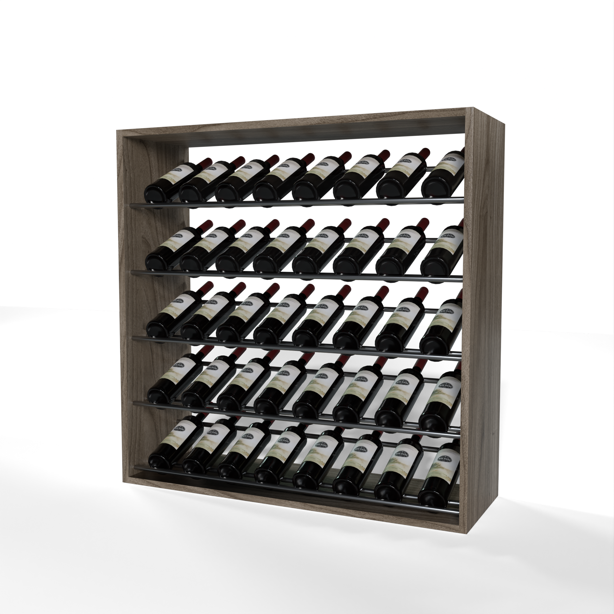 GrandCellar - 8 Column Full-Depth Label-Forward Wine Base Display - 36