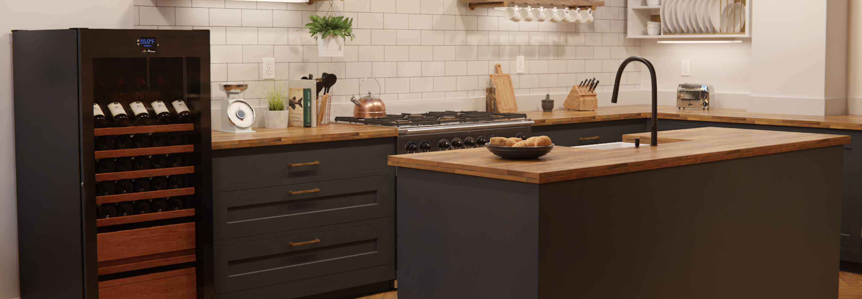 Wine Fridge in a Kitchen