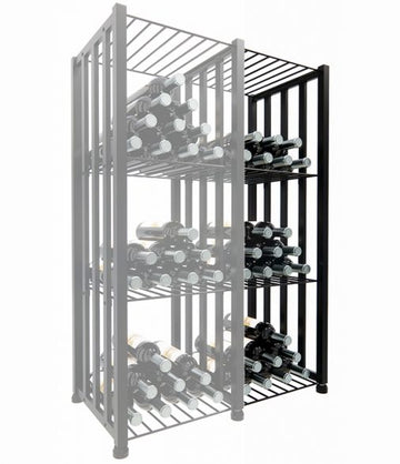 Wine Bin Extender (48 Bottle) in Single Wide (Adds 48 Bottles) Matte Black