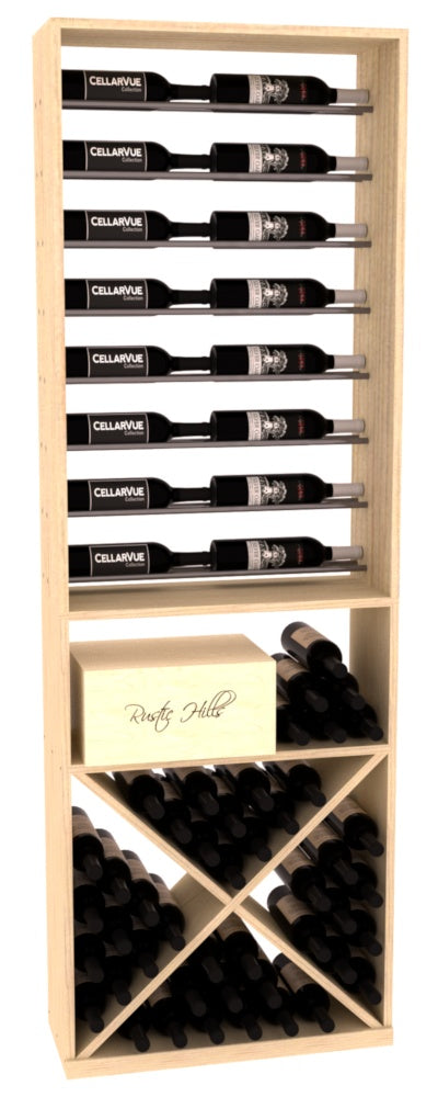 InstaCellar - 26" Horizontal Display / X Bin Combo - Gunmetal Rods