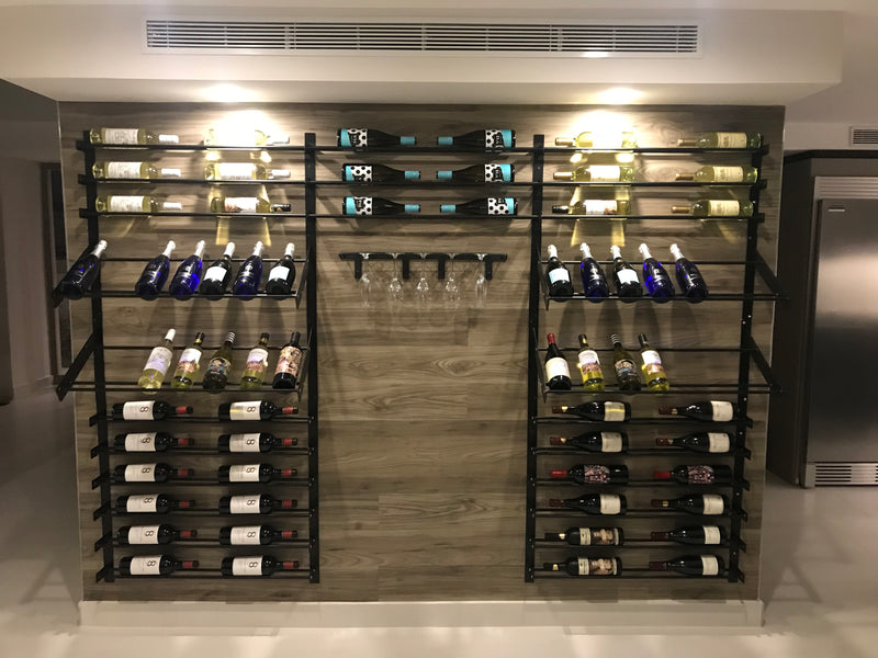 W Series Presentation Row 3 Bottle (wall mounted metal wine rack)