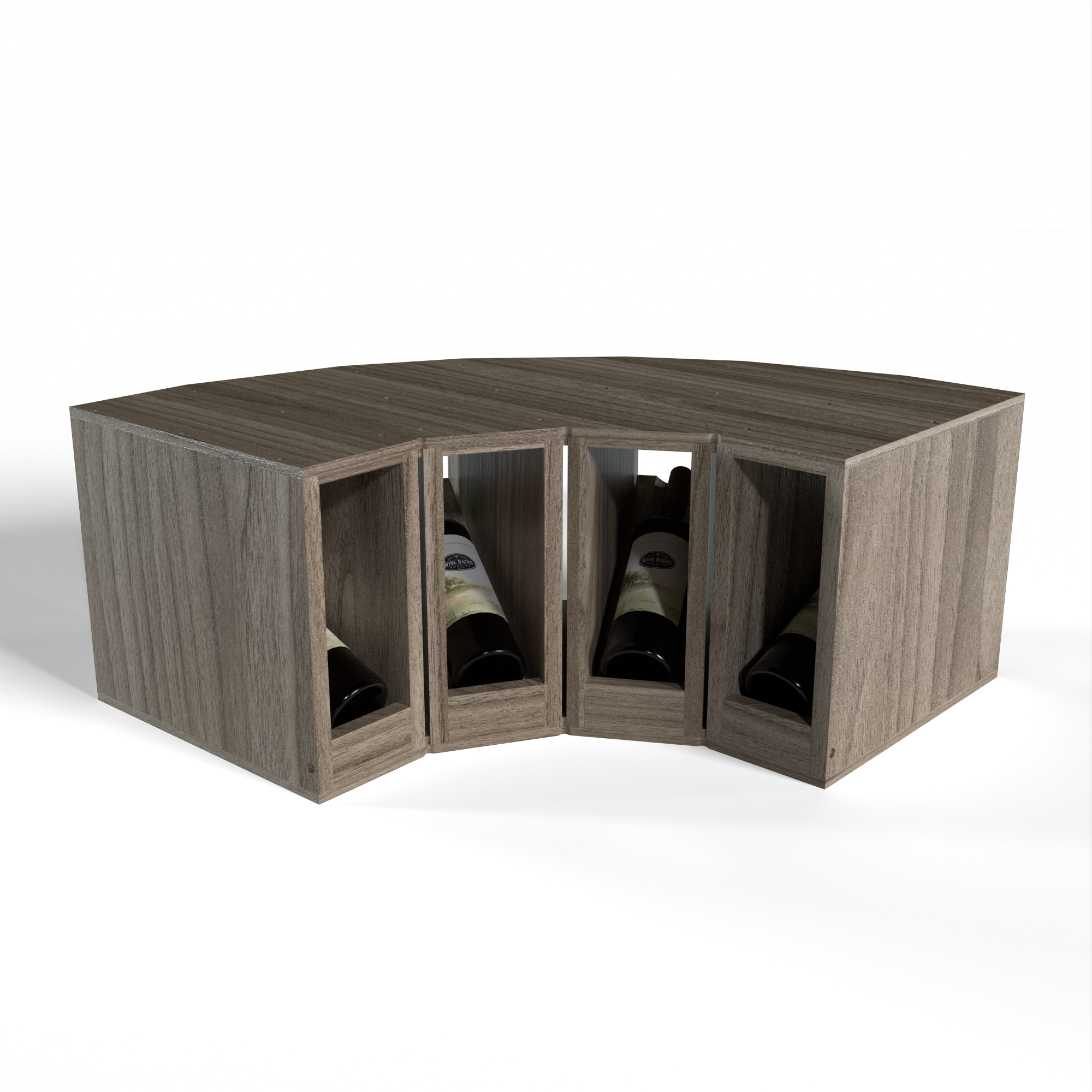 GrandCellar™ - 4 Column Full-Depth Elevated Cradle Display Row Corner  - 12