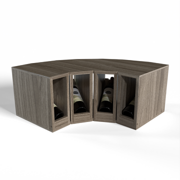 GrandCellar™ - 4 Column Full-Depth Elevated Cradle Display Row Corner  - 12