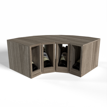 GrandCellar™ - 4 Column Full-Depth Elevated Cradle Display Row Corner  - 12