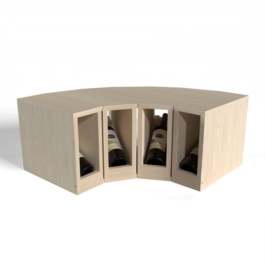 GrandCellar™ - 4 Column Full-Depth Elevated Cradle Display Row Corner  - 12"