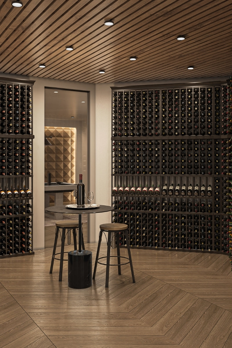 Custom Wine Racks in a Custom Wine Cellar Design for a Home