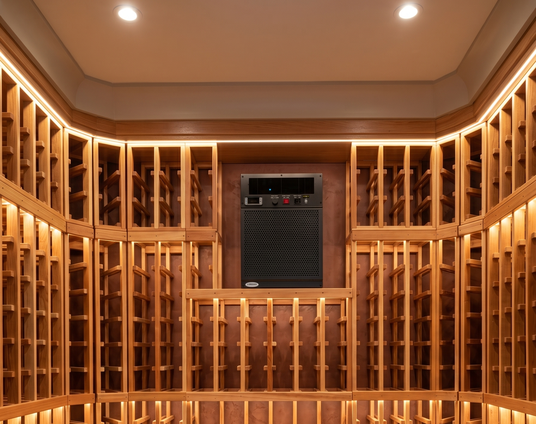 Wine Cooling System in a Custom Wine Cellar by Wine Racks America