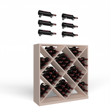 Wine Room Essentials Bundle - Diamond Cube x Vino Pin Designer Kit in Acrylic in Knotty Alder Unstained with WineSafe™ Satin Sealant