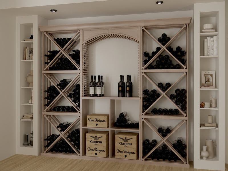 Light wine cellar with x bins