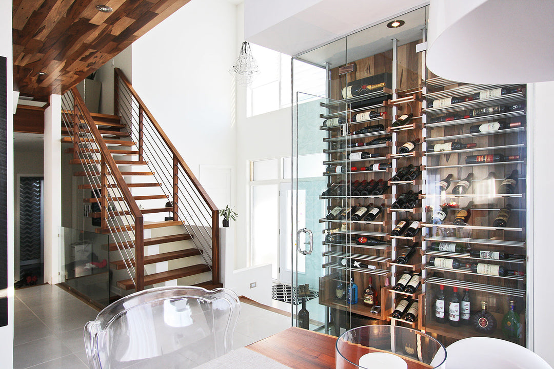 Glass Enclosed Dining Room Metal Wine Racks