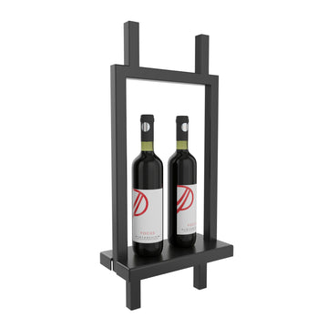 W Series Frame Window Presentation Shelf for Upright Bottle & Glassware Display in Matte Black