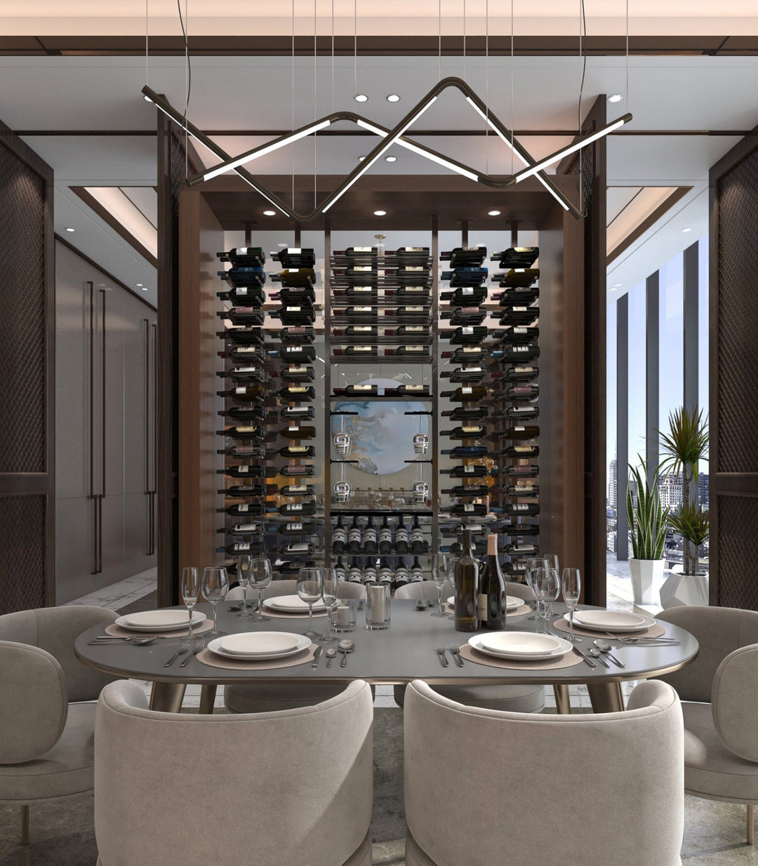 Floor to Ceiling Wine Rack Displays