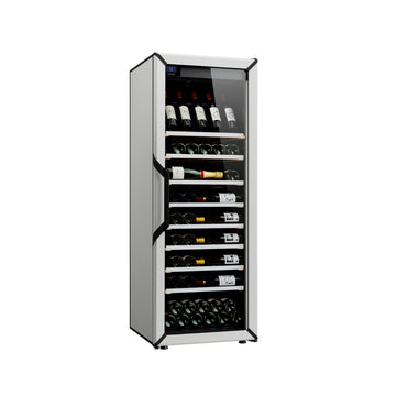 Goguette Large Single Zone Wine Fridge with Presentation Row Upgrade – White | 150+ Bottle Capacity