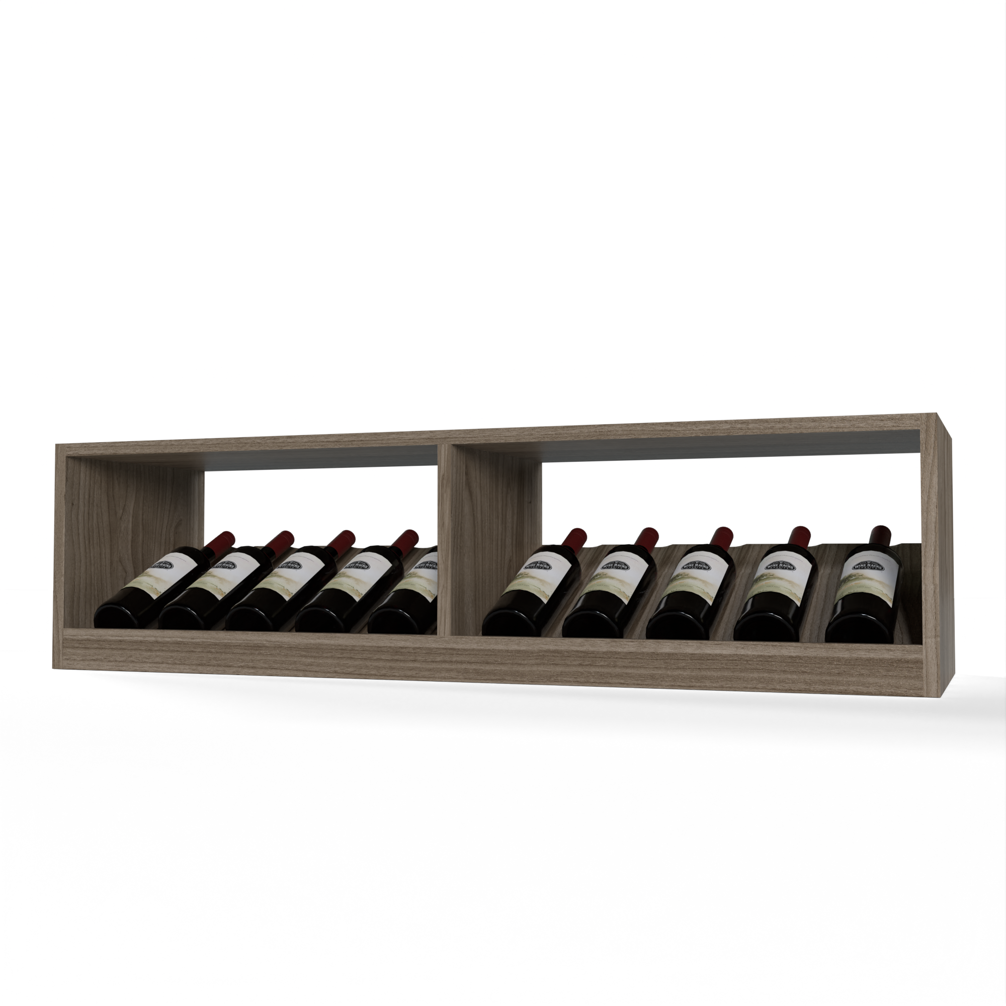 GrandCellar™ - 10 Column Full-Depth Elevated Cradle Display Row - 12