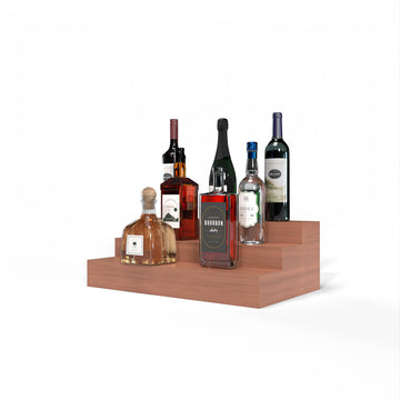 Liquor Riser, 3 Riser 4 Column in Sapele Mahogany Unstained with WineSafe™ Satin Sealant