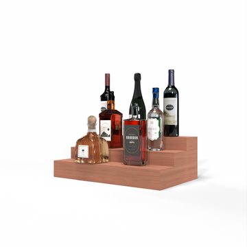 Liquor Riser, 3 Riser 4 Column in Sapele Mahogany Unstained without WineSafe™ Satin Sealant