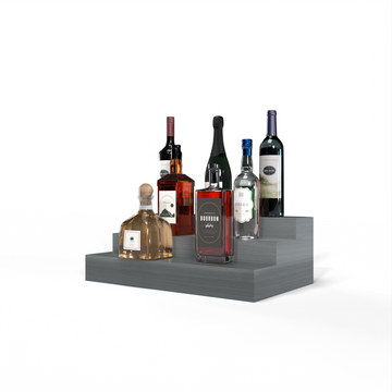 Liquor Riser, 3 Riser 4 Column in Premium Redwood Greywash stained with WineSafe™ Satin Sealant