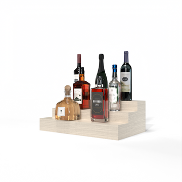 Liquor Riser, 3 Riser 4 Column in White Oak Unstained with WineSafe™ Satin Sealant