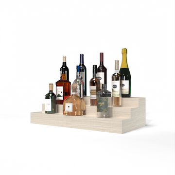 Liquor Riser, 3 Riser 6 Column in White Oak Unstained with WineSafe™ Satin Sealant
