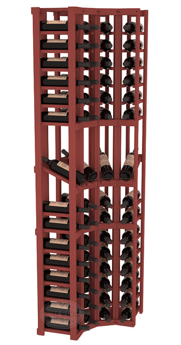 InstaCellar - 4 Column Corner Display Row Rack in Ponderosa Pine Cherry stained without WineSafe™ Satin Sealant