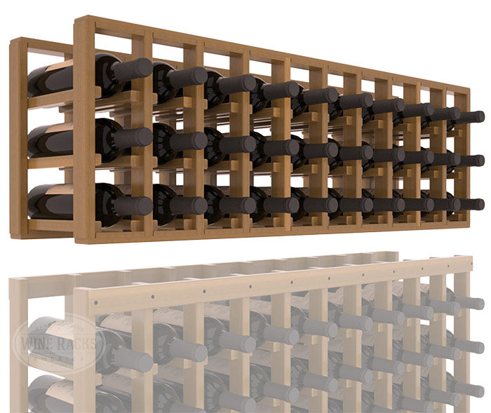 InstaCellar - 10 Column Standard Extender Rack in Premium Redwood Oak stained with WineSafe™ Satin Sealant