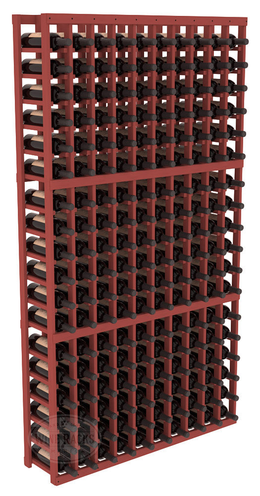 InstaCellar - 10 Column Standard Rack in Pine Cherry stained without Clear Coat