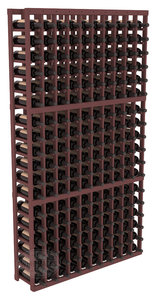 InstaCellar - 10 Column Standard Rack in Pine Walnut stained without Clear Coat