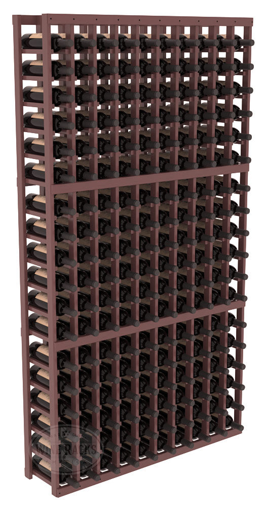 InstaCellar - 10 Column Standard Rack in Pine Walnut stained with Clear Coat