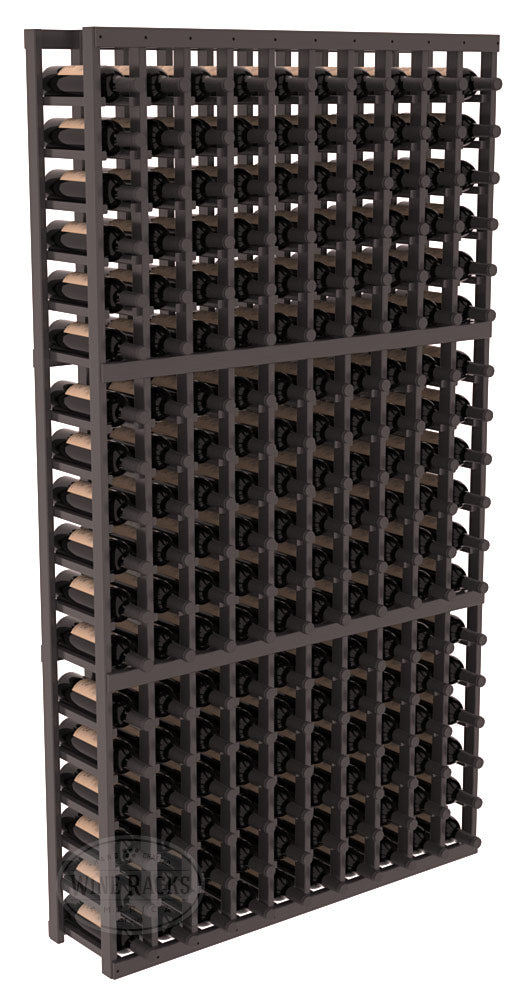 InstaCellar - 10 Column Standard Rack in Pine Black stained with Clear Coat