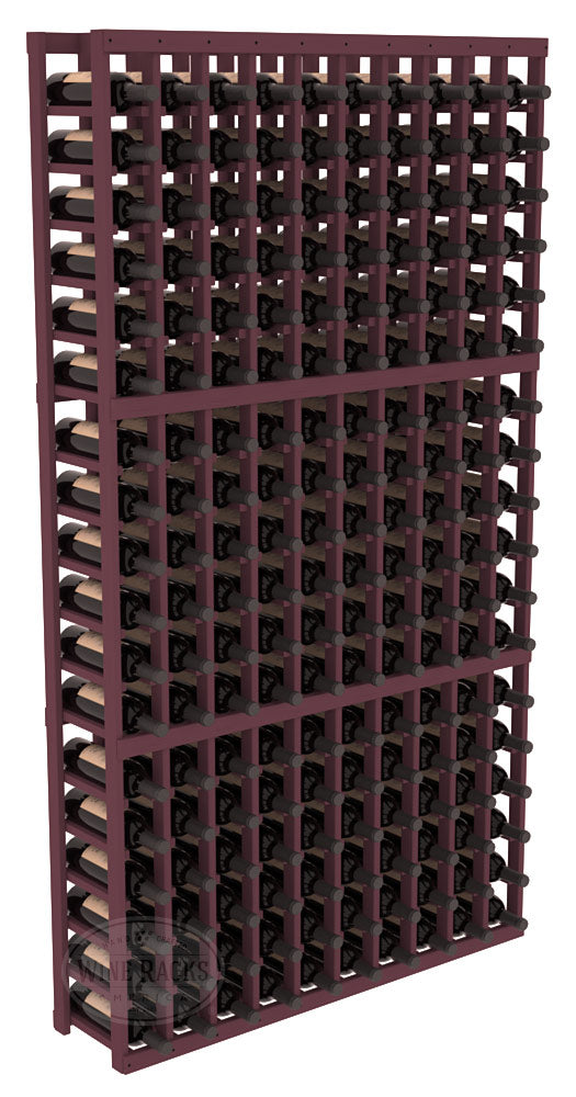 InstaCellar - 10 Column Standard Rack in Pine Burgundy stained without Clear Coat