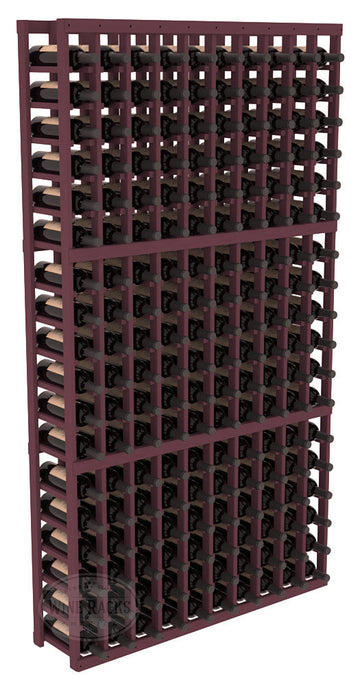 InstaCellar - 10 Column Standard Rack in Pine Burgundy stained without Clear Coat