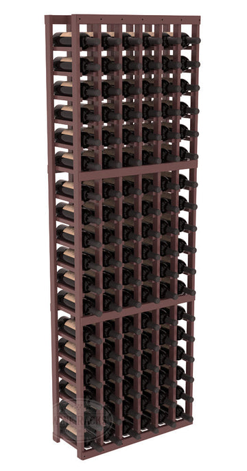 InstaCellar - 6 Column Standard Rack in Pine Walnut stained with Clear Coat