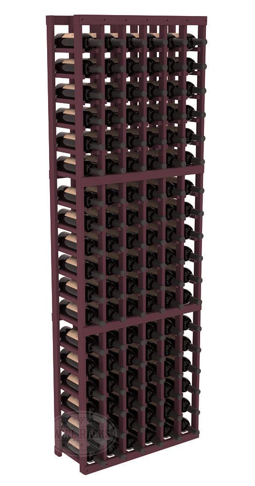 InstaCellar - 6 Column Standard Rack in Pine Burgundy stained without Clear Coat