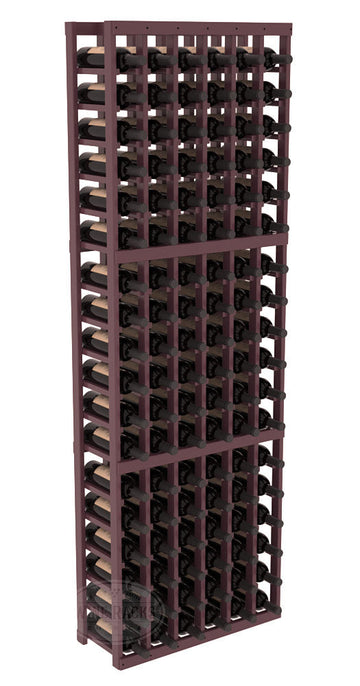 InstaCellar - 6 Column Standard Rack in Pine Burgundy stained with Clear Coat