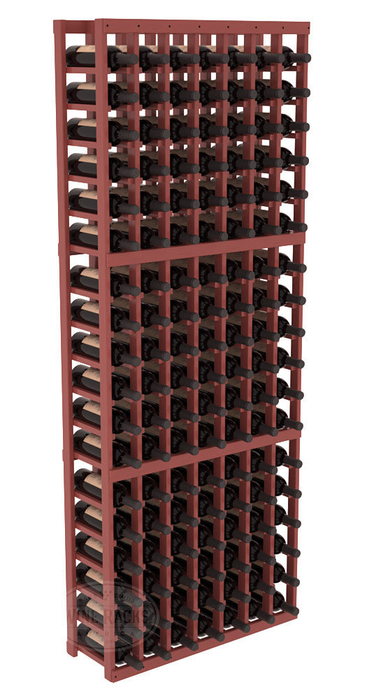 InstaCellar - 7 Column Standard Rack in Pine Cherry stained with Clear Coat