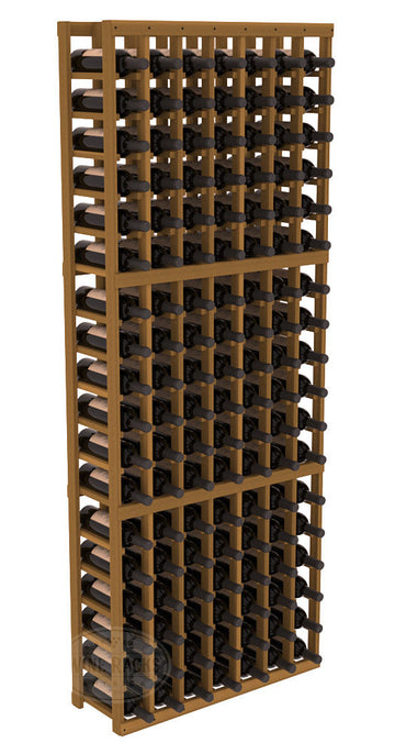 InstaCellar - 7 Column Standard Rack in Redwood Oak stained without Clear Coat