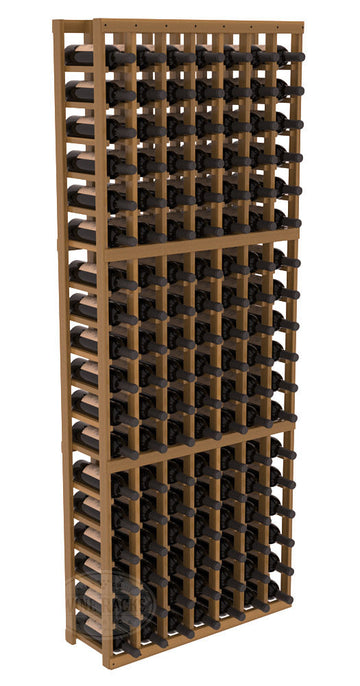 InstaCellar - 7 Column Standard Rack in Redwood Oak stained with Clear Coat