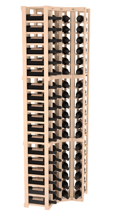 InstaCellar - 4 Column Corner Rack in Ponderosa Pine Unstained without WineSafe™ Satin Sealant